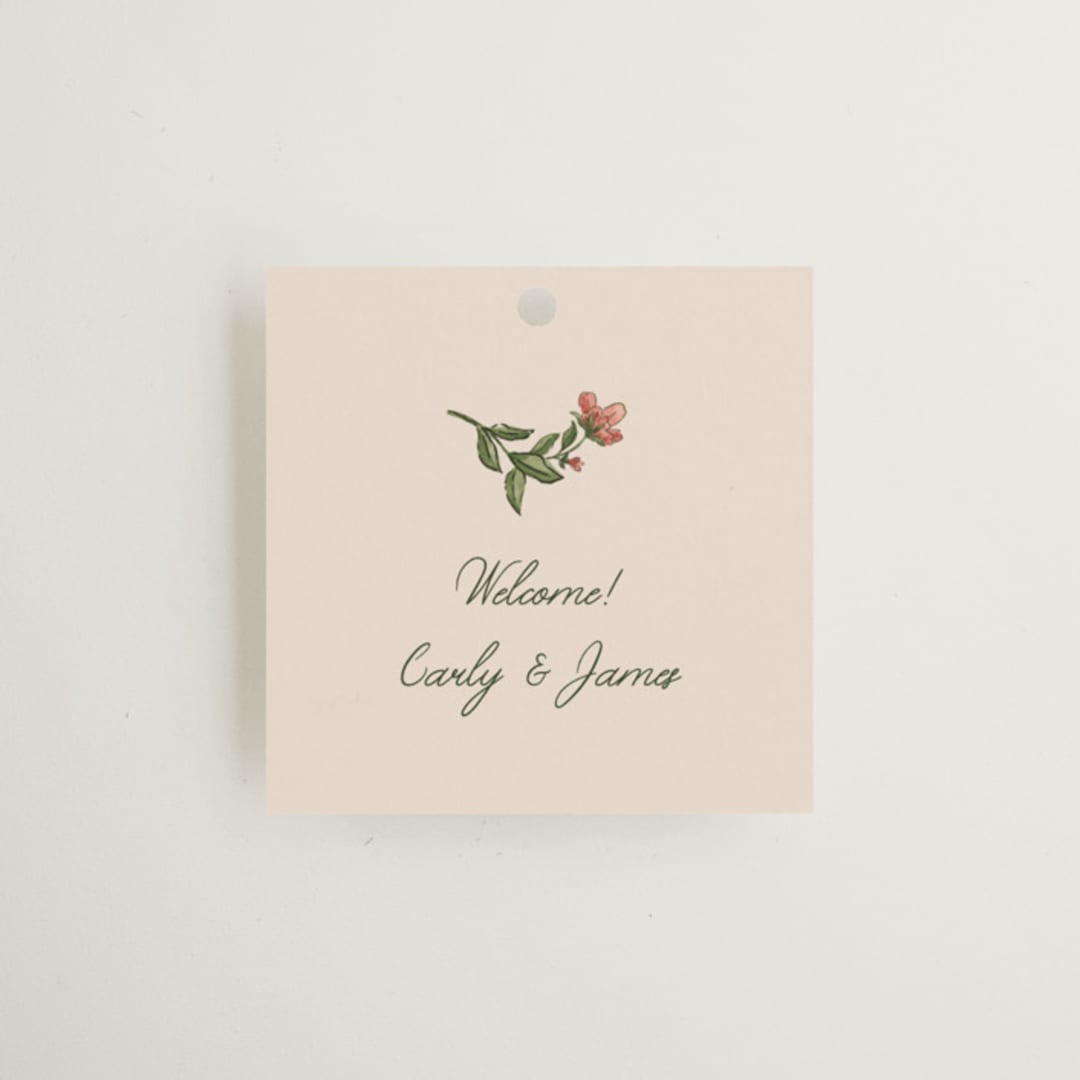 "Wedding Tapestry" - Wedding Favor Tags in Coral Fern by Chris Griffith - Front