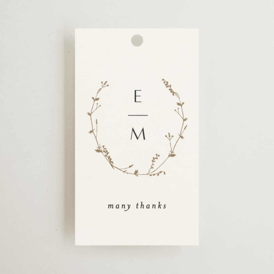 "Vine Wrap" - Wedding Favor Tags in Cotton by Amy Kross - Front