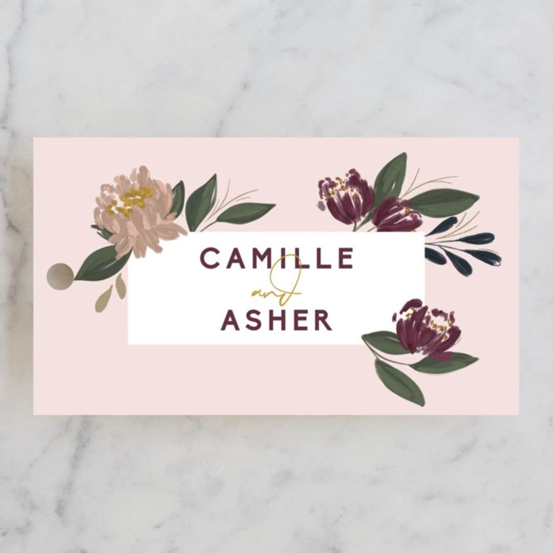 "Wild Peonies" - Wedding Favor Tags in Blush by Cindy Reynolds - Front