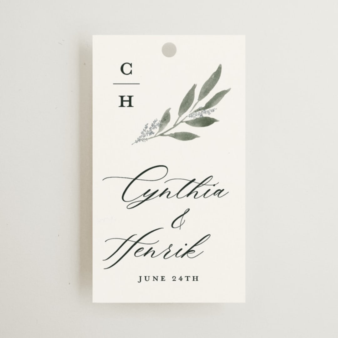 "Pressed Foliage" - Wedding Favor Tags in Heather by Stacey Meacham - Front