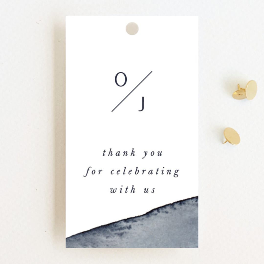 "Blueridge" - Wedding Favor Tags in Ocean by Leah Bisch - Front