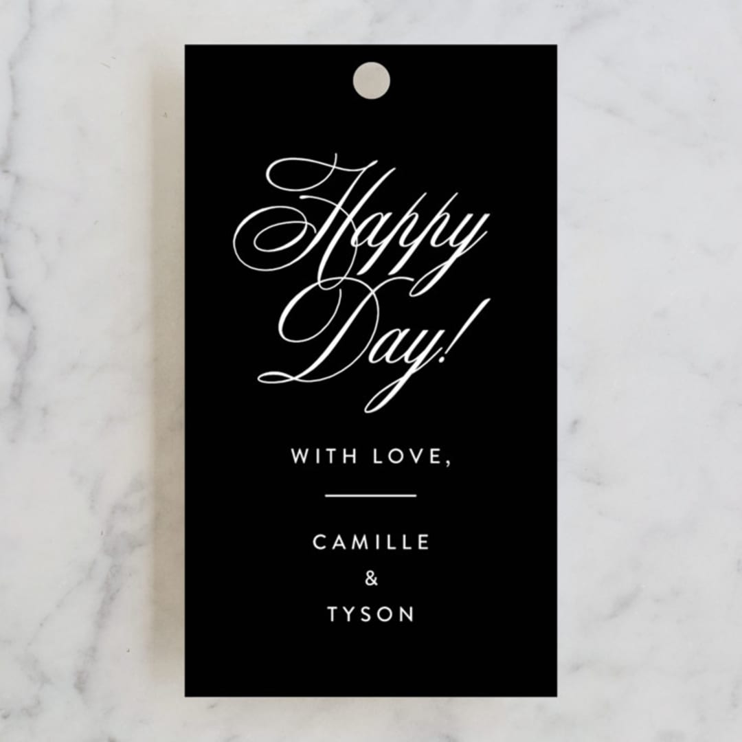 "our moment" - Wedding Favor Tags in Tuxedo by Jill Means - Front