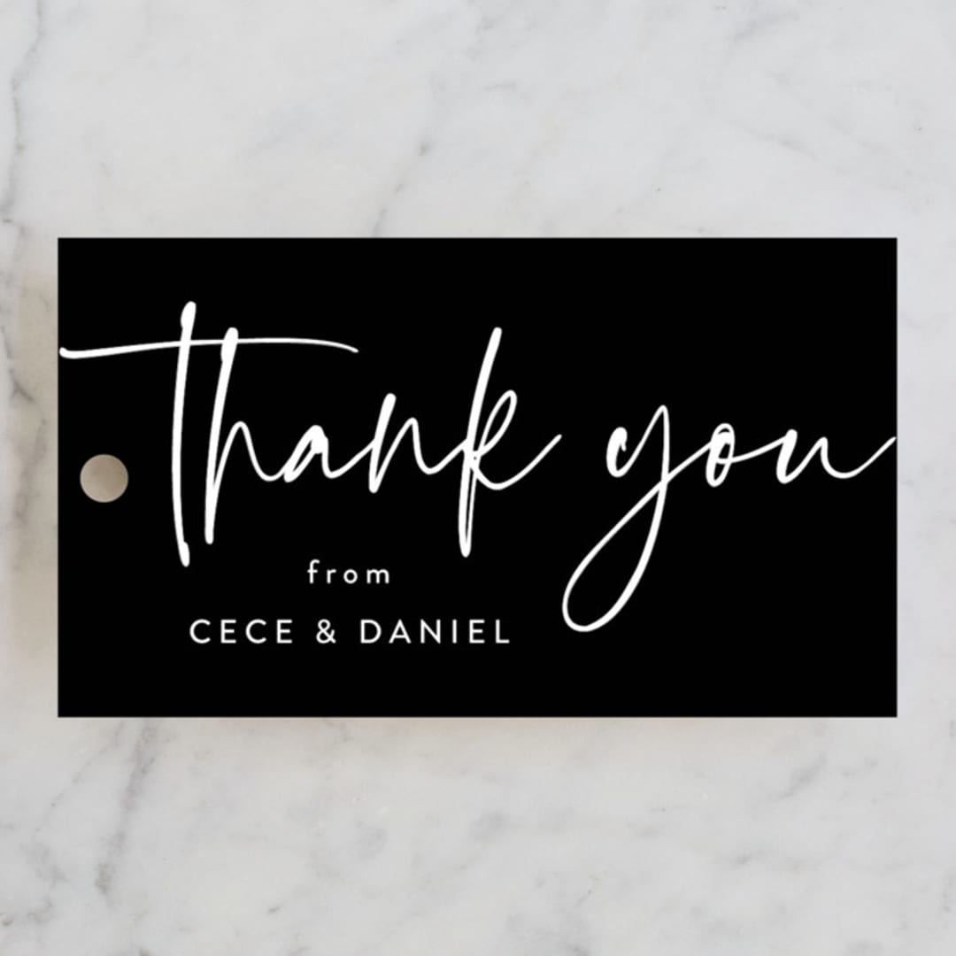 "In this together" - Wedding Favor Tags in Black Tie by Lea Delaveris - Front