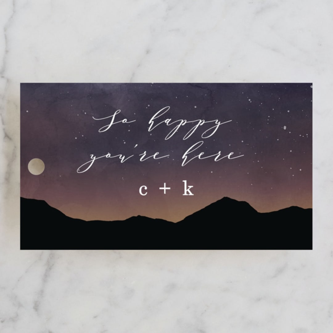 "Starry Skies" - Wedding Favor Tags in Twilight by Kelly Schmidt - Front