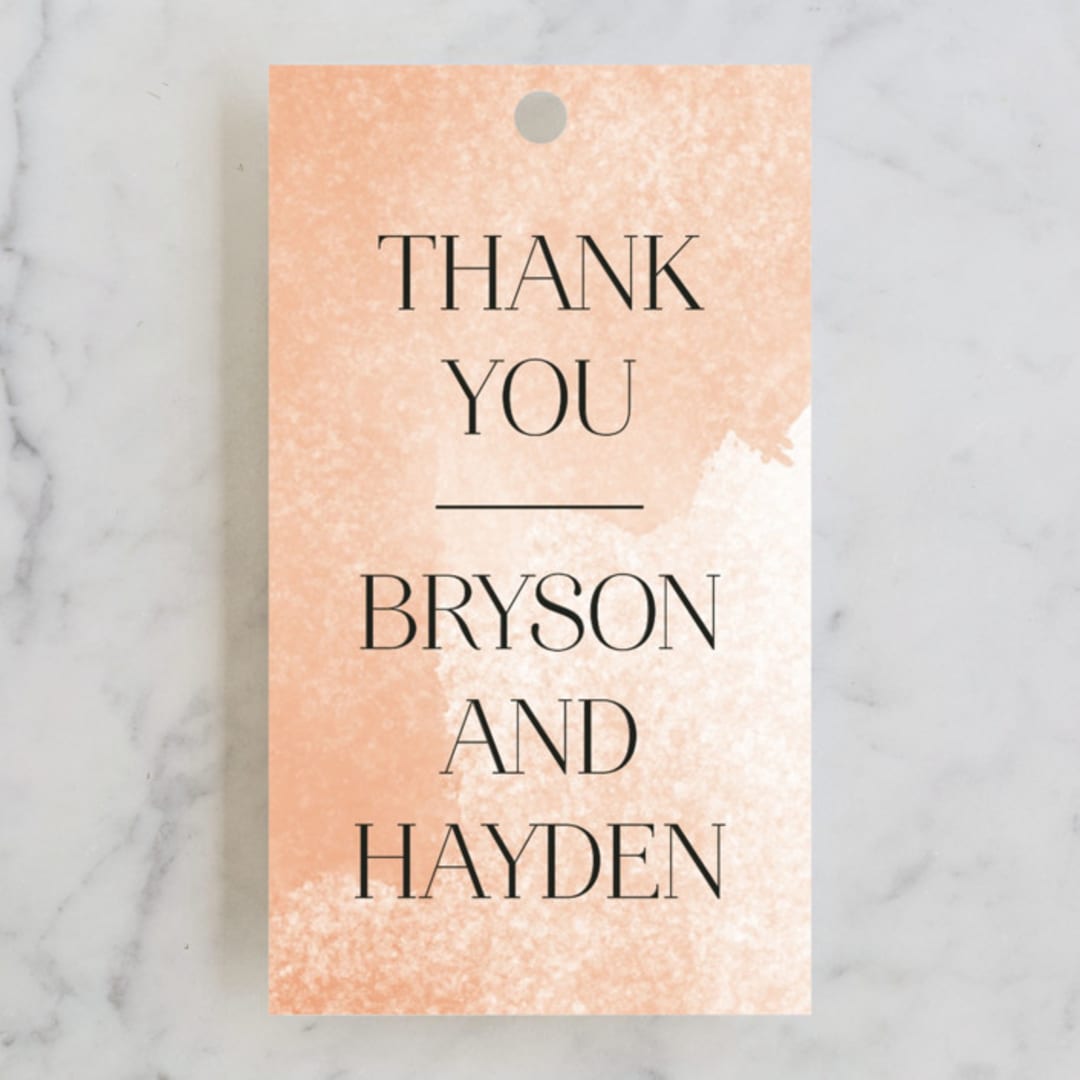 "Swept" - Wedding Favor Tags in Blush by Snow and Ivy - Front