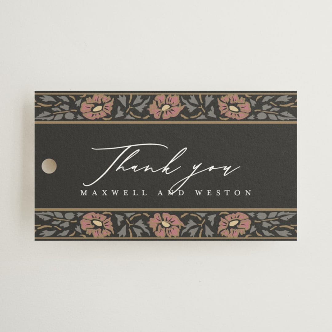"Timeless Nature" - Wedding Favor Tags in Ebony by Ana de Sousa - Front