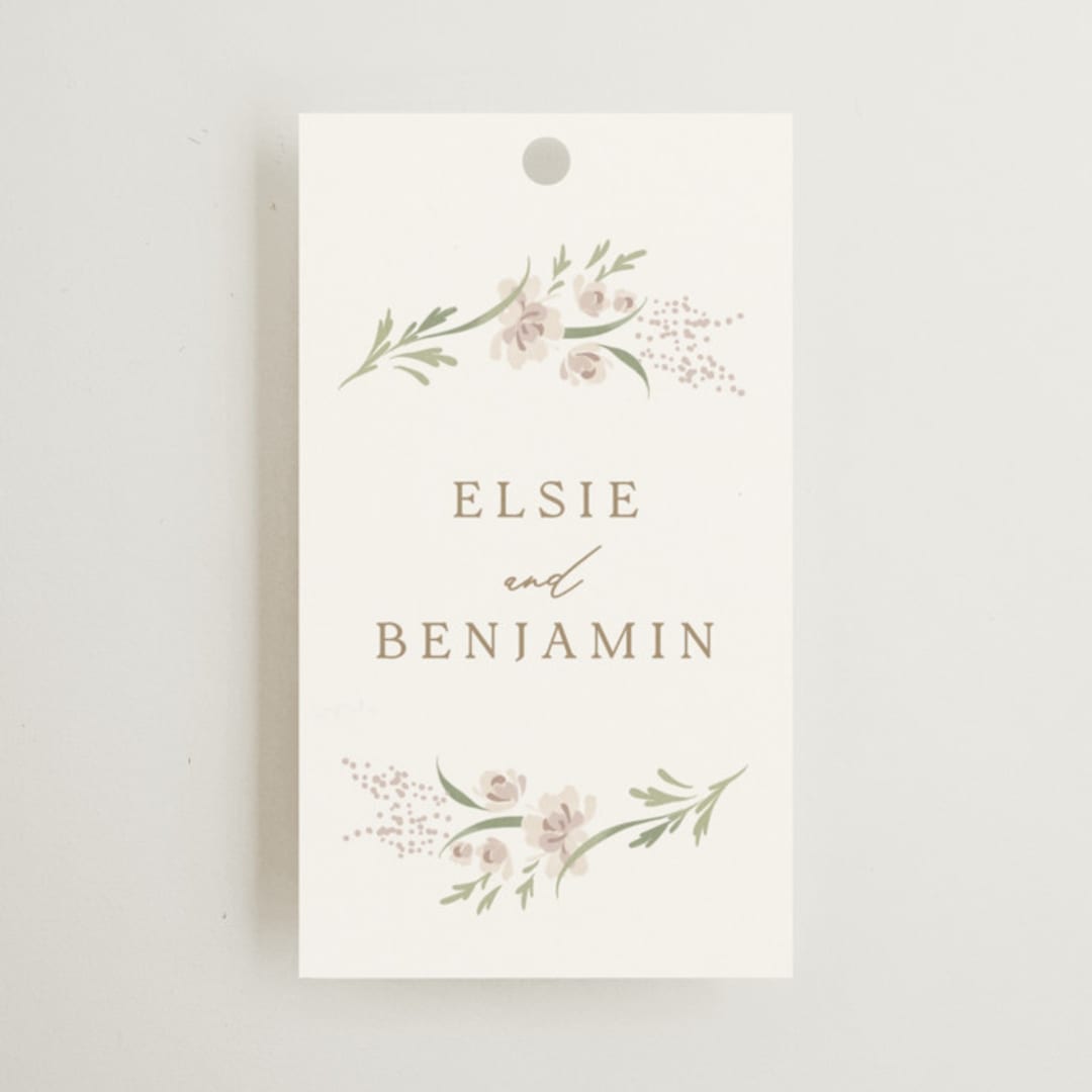 "Meadow" - Wedding Favor Tags in Spring Mist by Erin L. Wilson - Front