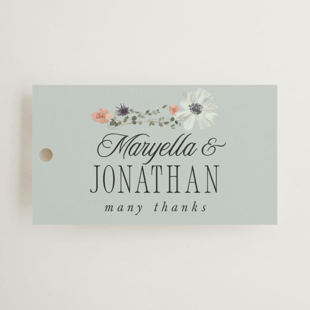 "Blue Garden" - Wedding Favor Tags in Mist by Hannah Williams - Front