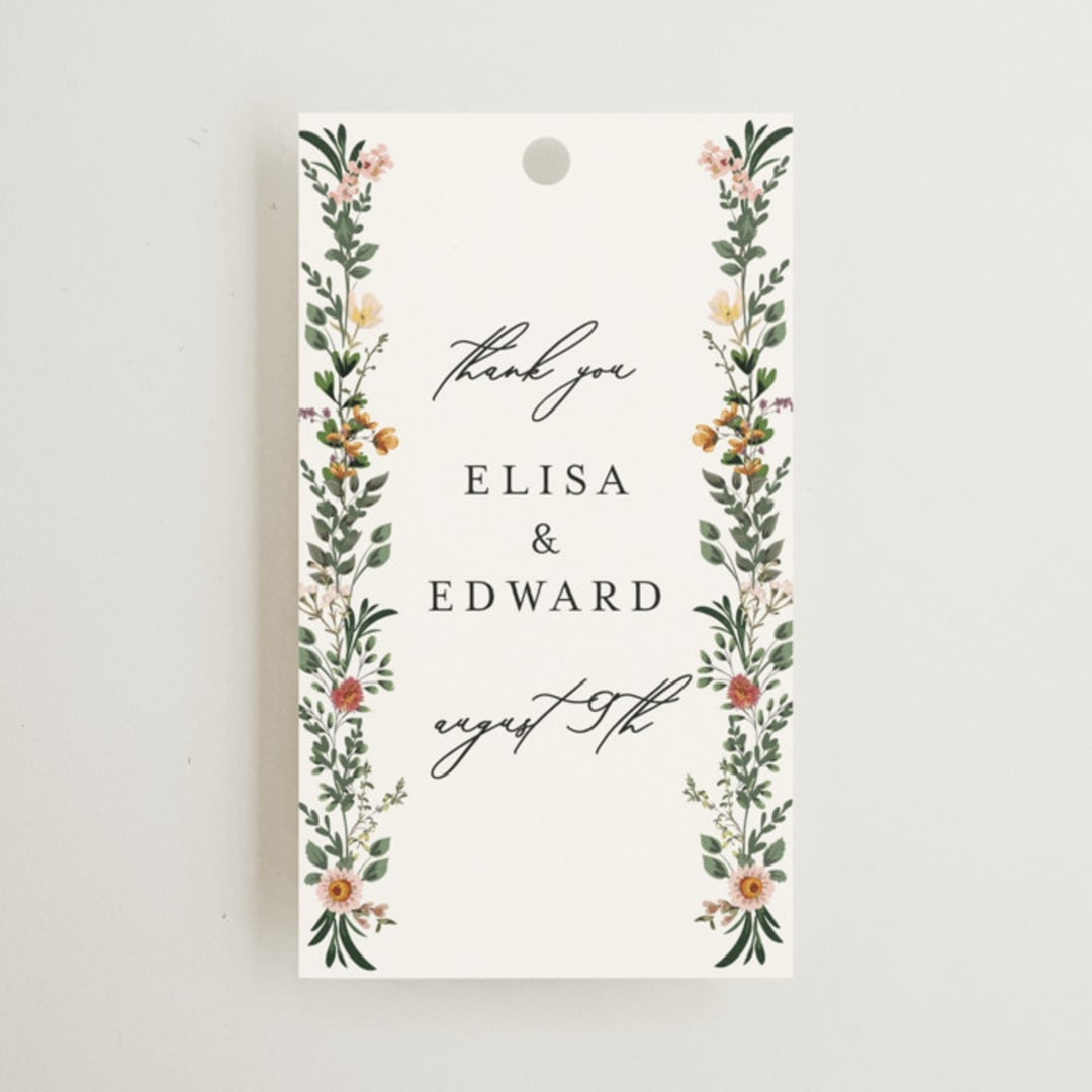 "Blooming Vine" - Wedding Favor Tags in Blush by Susan Moyal - Front