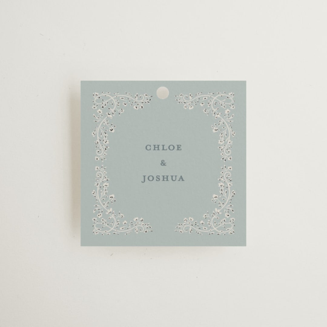 "Floral Romance" - Wedding Favor Tags in Something Blue by Gwen Bedat - Front