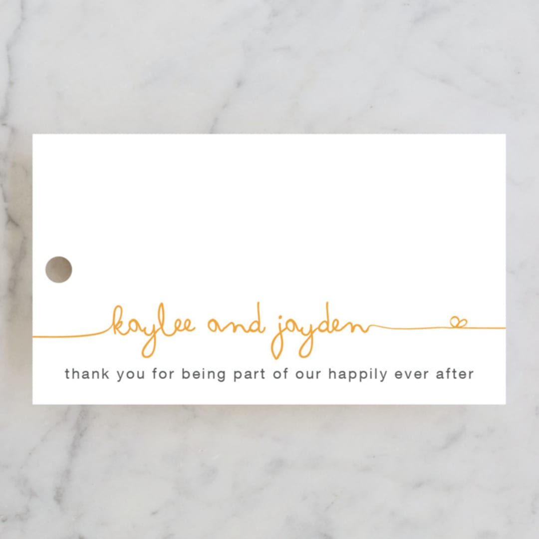 "The Happy Couple" - Wedding Favor Tags in Tangerine by R studio - Front