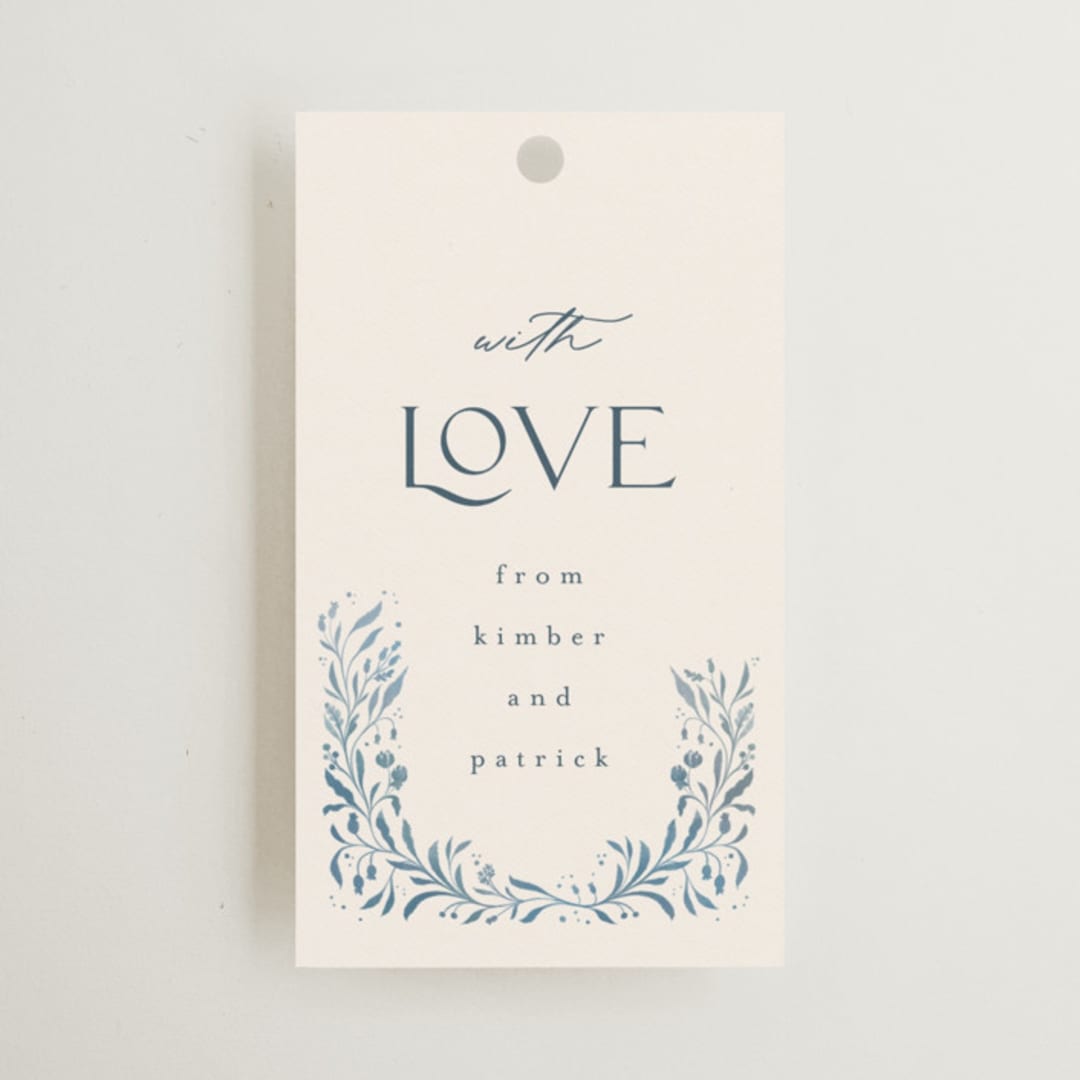 "Porcelain" - Wedding Favor Tags in Delft Blue by Ashley DeMeyere - Front