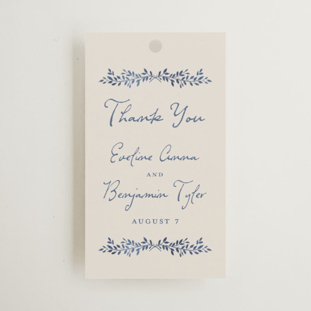 "Pavilion" - Wedding Favor Tags in Navy by Petra Kern - Front