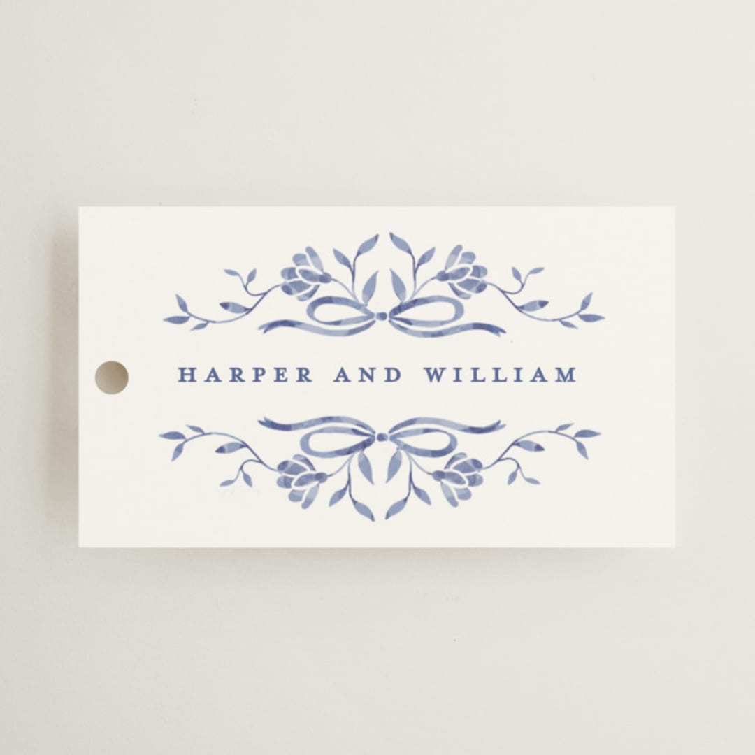 "Daisy Toile" - Wedding Favor Tags in Willow by Susan Zinader - Front