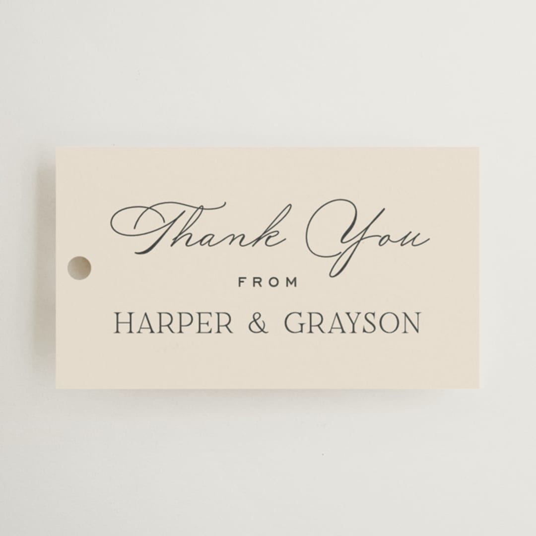 "Tendu" - Wedding Favor Tags in Creme by Carly Reed Walker - Front