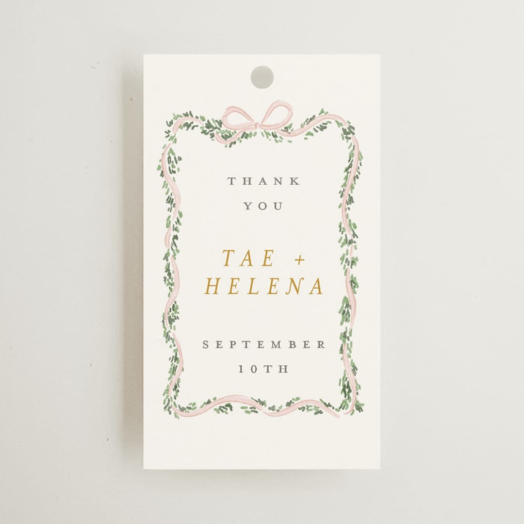 "Ribbonly Frame" - Wedding Favor Tags in Blush by Itsy Belle Studio - Front