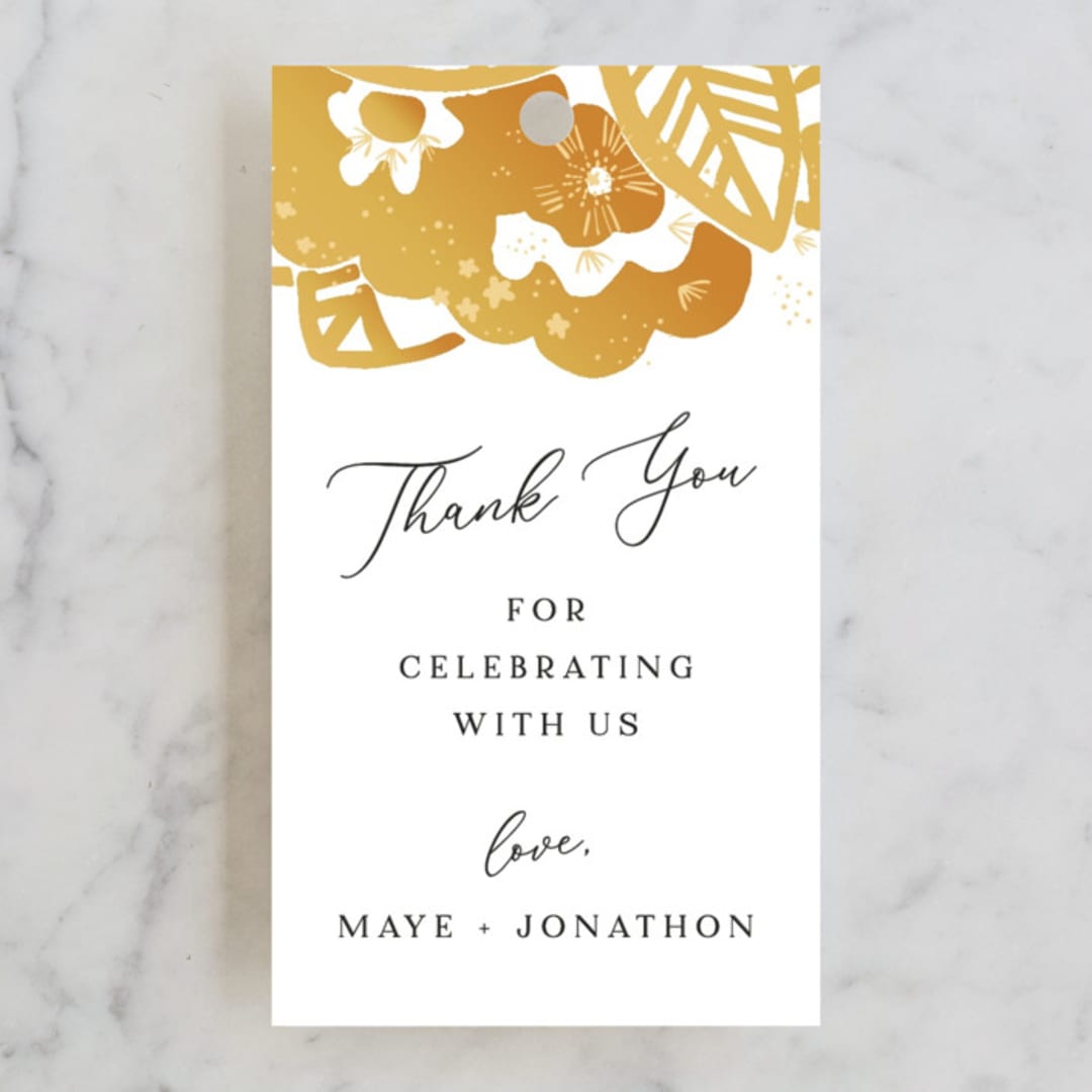 "Sparks" - Wedding Favor Tags in Sunshine by Corie Page - Front