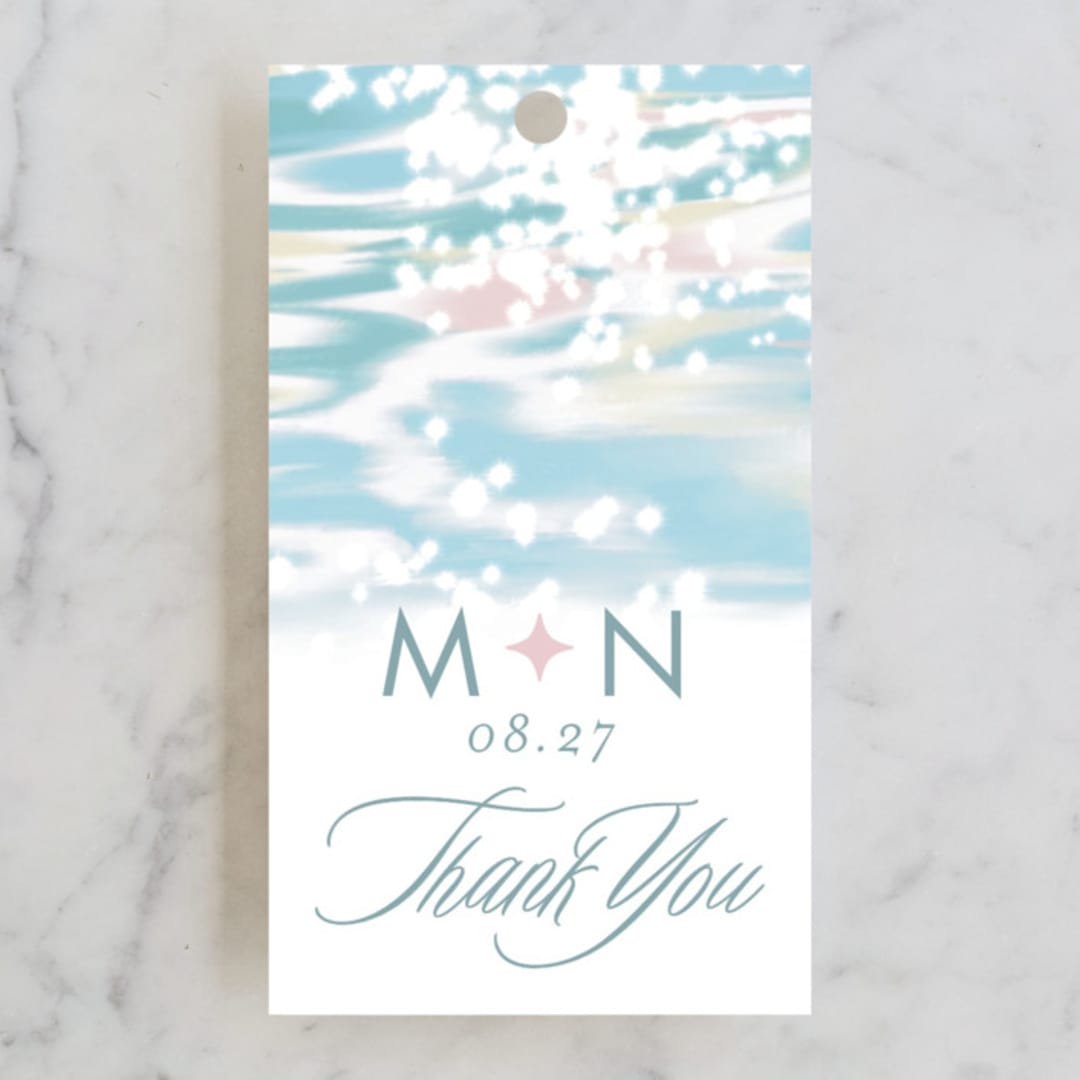 "Glisten" - Wedding Favor Tags in Rose Quartz by Sam Dubeau - Front