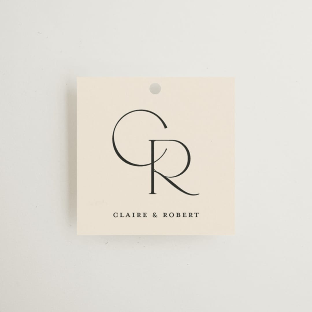 "Edge" - Wedding Favor Tags in Linen by Kelly Schmidt - Front