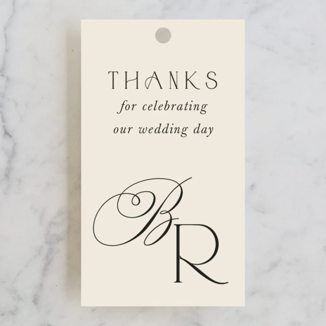 "Refined Beauty" - Wedding Favor Tags in Cream by Stacey Day - Front