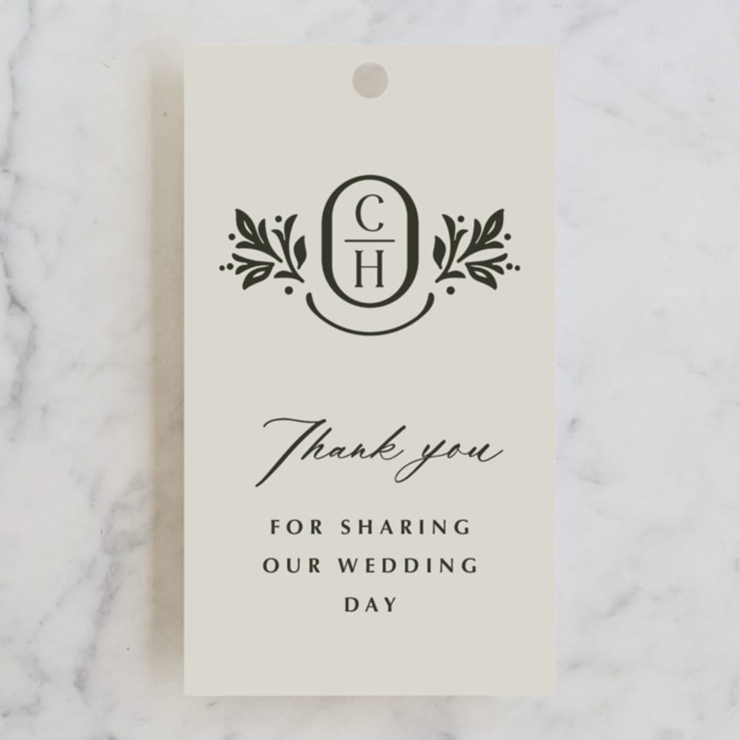 "Litterateur" - Wedding Favor Tags in Natural by Karen Glenn - Front