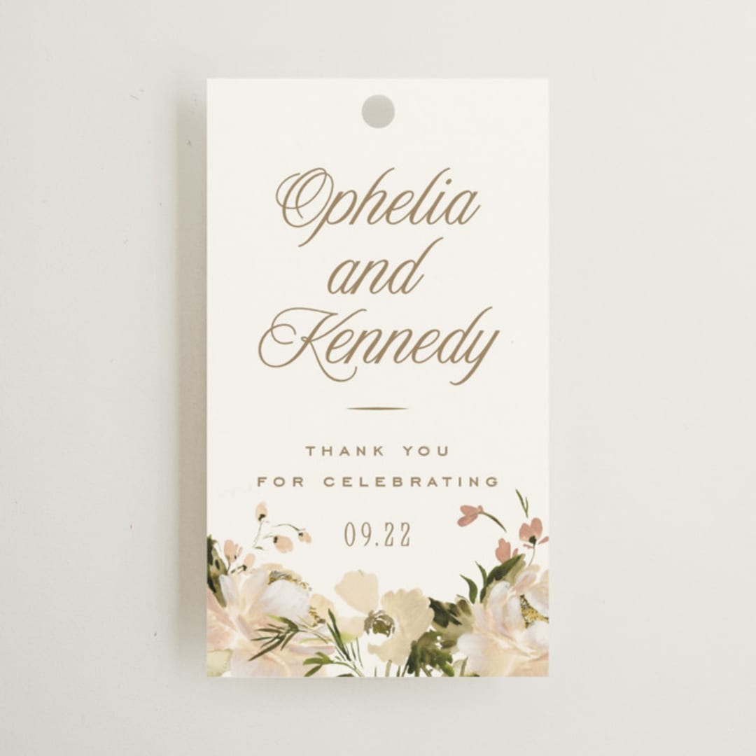 "Felicity" - Wedding Favor Tags in Pearl by Leah Bisch - Front