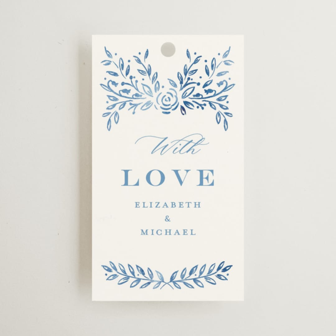 "Royal" - Wedding Favor Tags in Cobalt by Petra Kern - Front