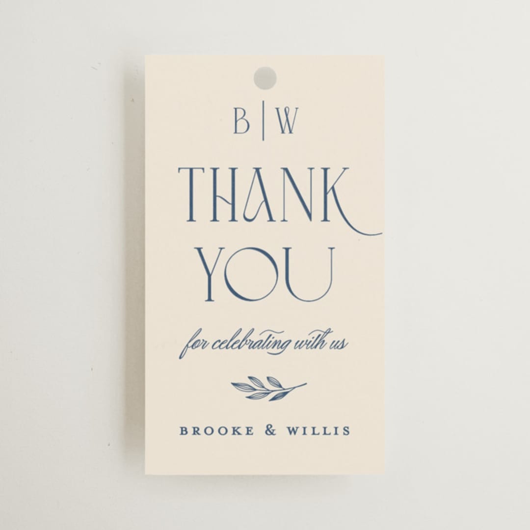 "Arched Monogram" - Wedding Favor Tags in Ecru by Erica Krystek - Front