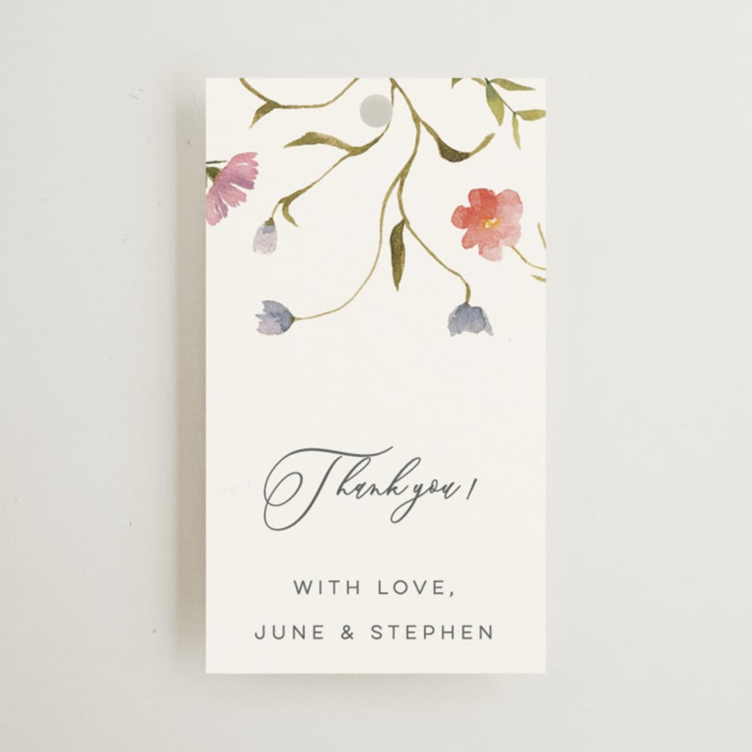 "Untied" - Wedding Favor Tags in Sherbert by Erin Hodges - Front