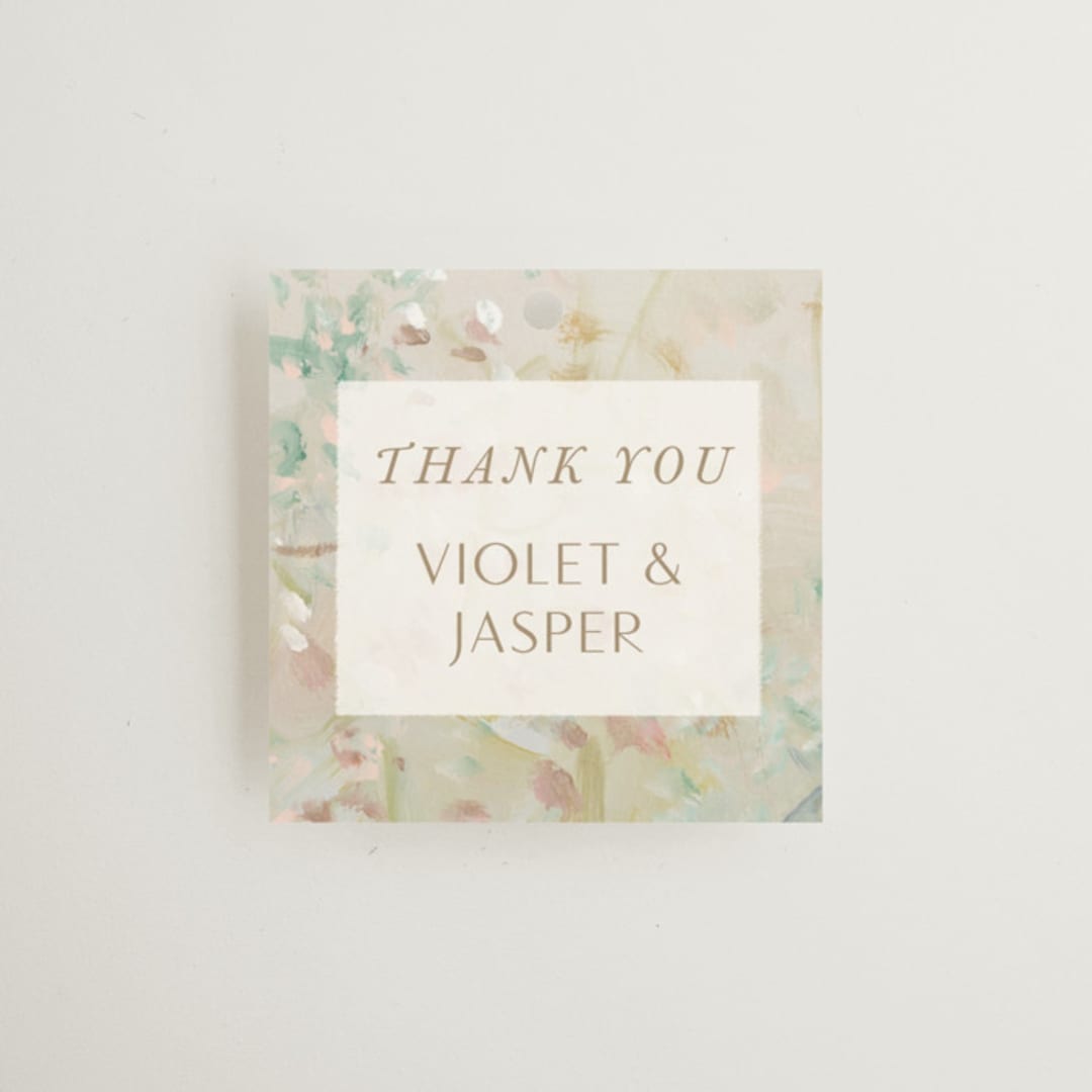 "English Garden" - Wedding Favor Tags in Daffodil by Lindsay Megahed - Front