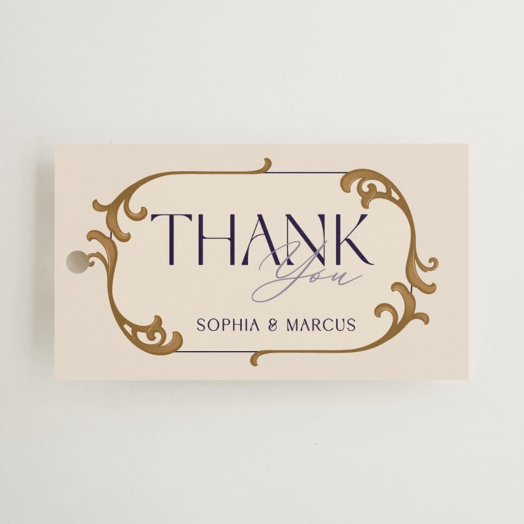 "Gilded" - Wedding Favor Tags in Cerulean by GeekInk Design - Front