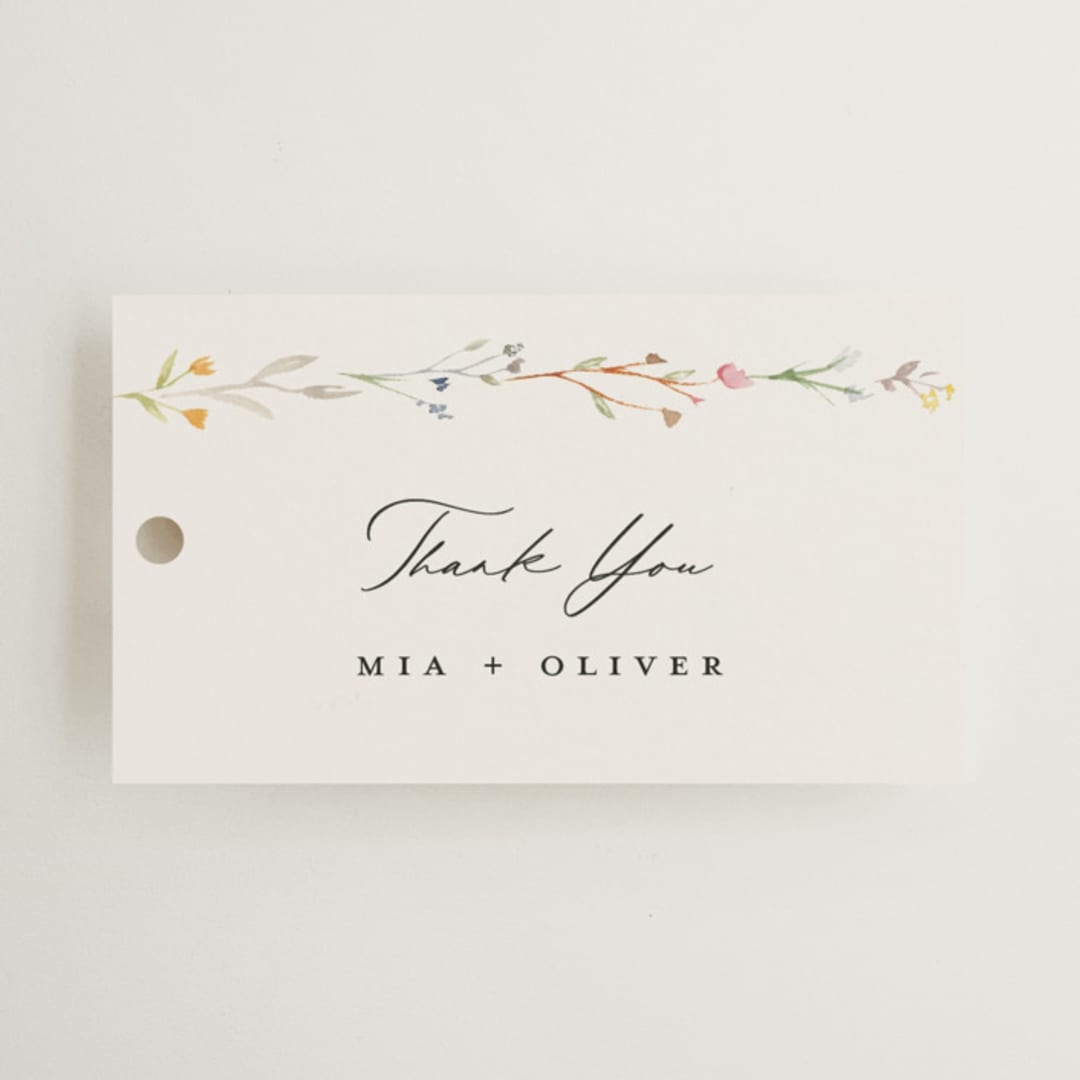 "delicate florals" - Wedding Favor Tags in Snow by Lori Wemple - Front