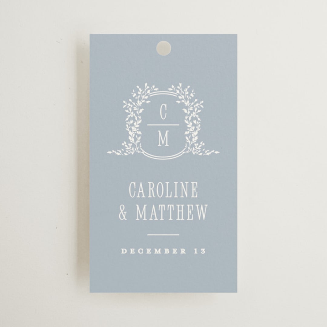 "Hartford" - Wedding Favor Tags in Powder by Erin L. Wilson - Front