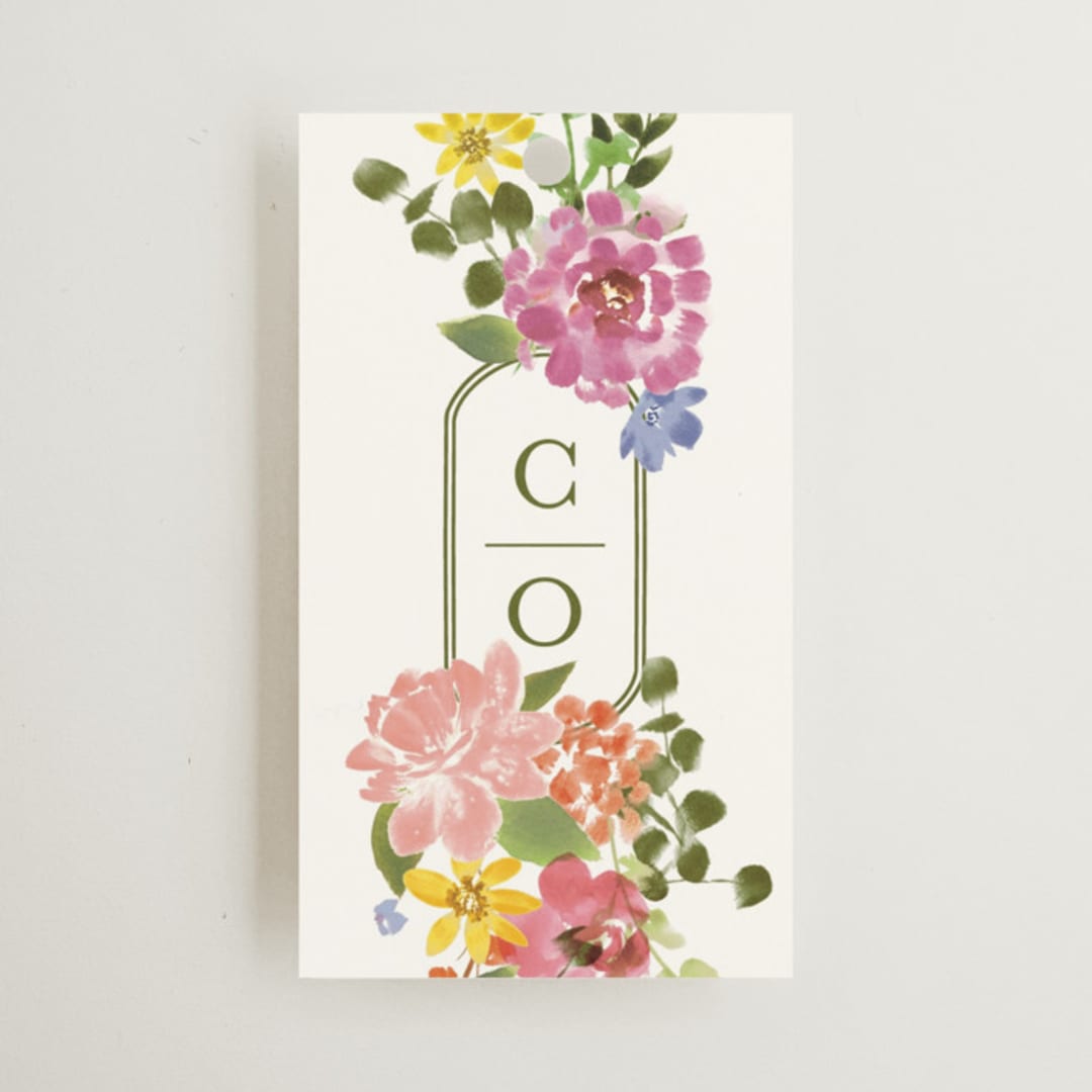 "Garland Monogram" - Wedding Favor Tags in Summer by Angela Marzuki - Front