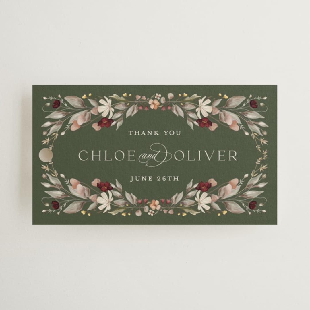 "fleur sauvage" - Wedding Favor Tags in Vert by Erin Deegan - Front