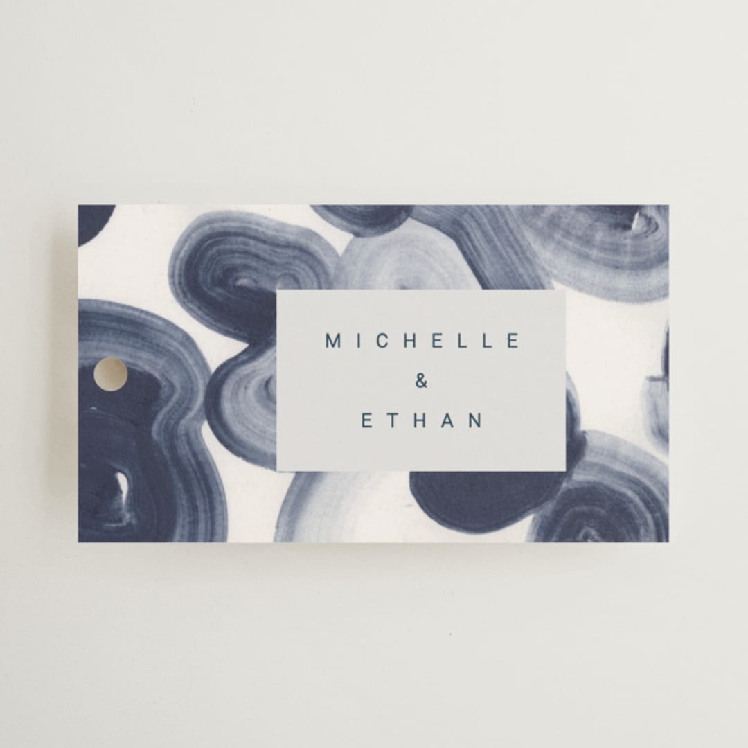 "meanders" - Wedding Favor Tags in Ocean by Sumak Studio - Front