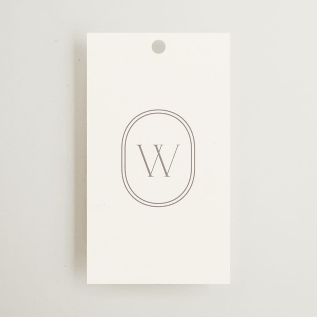 "The Hudson" - Wedding Favor Tags in Latte by Kristie Kern - Front