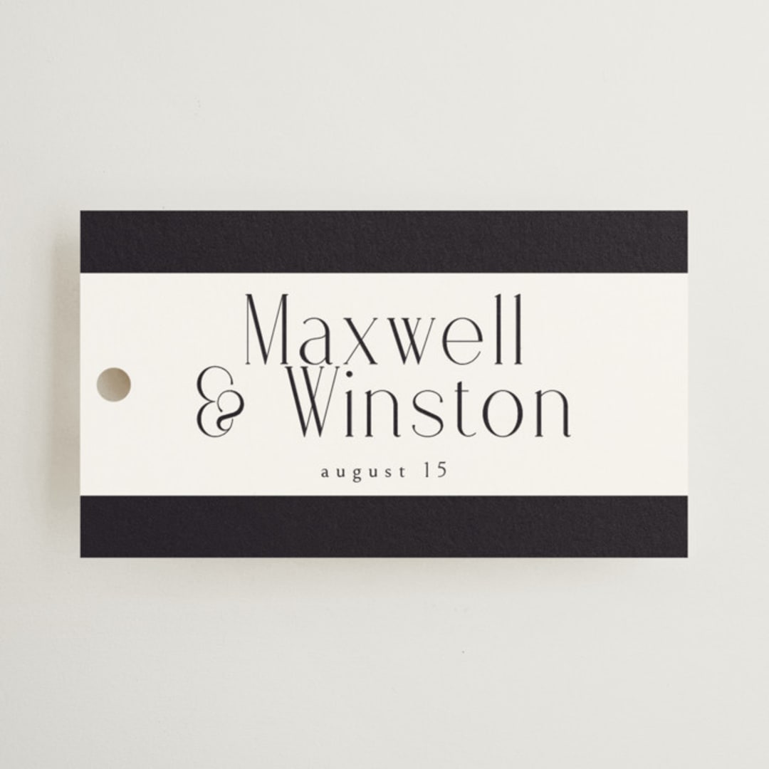 "Wedding Editorial" - Wedding Favor Tags in Tuxedo by Ana de Sousa - Front