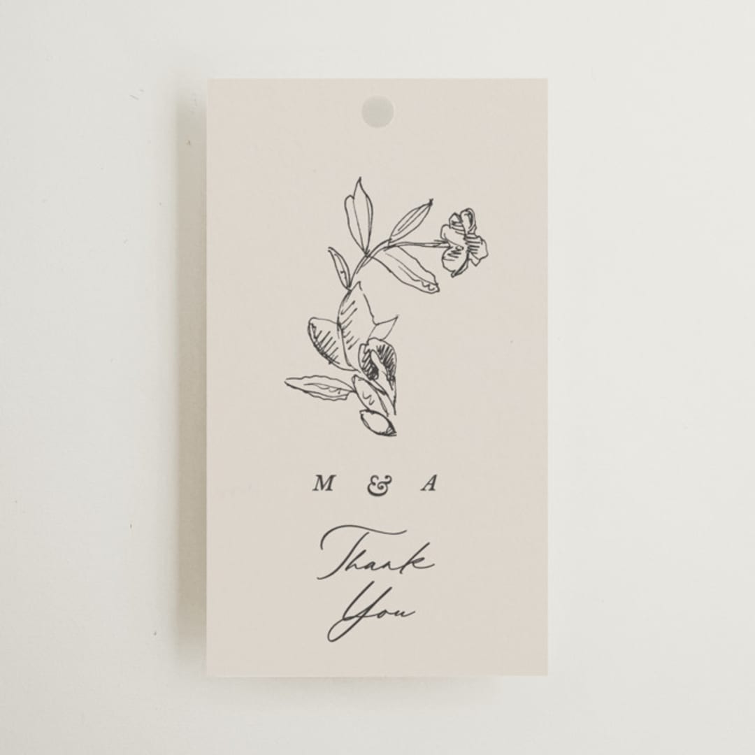 "etched floral" - Wedding Favor Tags in Stone by Phrosné Barwood - Front