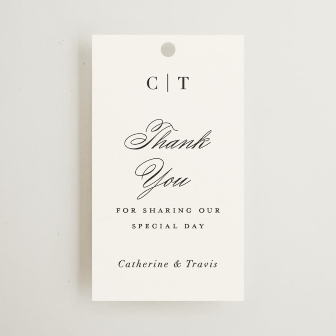 "Classically Elegant" - Wedding Favor Tags in Snow by Brandy Folse - Front