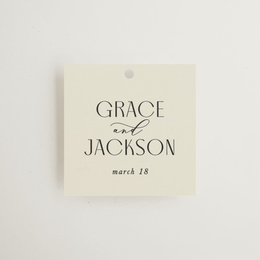 "Commonwealth" - Wedding Favor Tags in Ecru by That Girl Press - Front