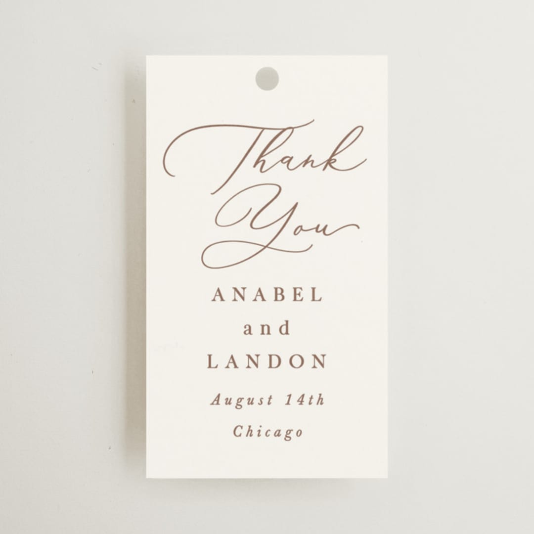 "Luxe script" - Wedding Favor Tags in Pearl by Hooray Creative - Front