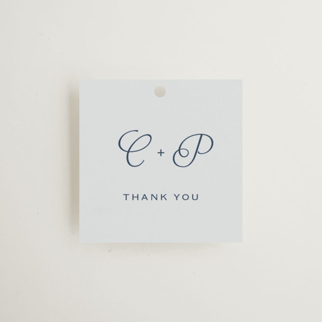 "Modernne" - Wedding Favor Tags in Powder by Carolyn MacLaren - Front