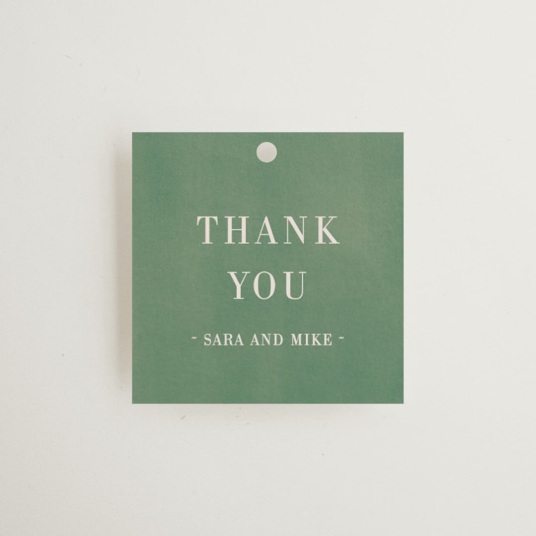 "Friendly Flowers" - Wedding Favor Tags in Emerald by Ani Somi - Front