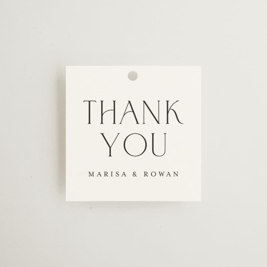 "Classic Chic" - Wedding Favor Tags in Pearl by Shirley Lin Schneider - Front