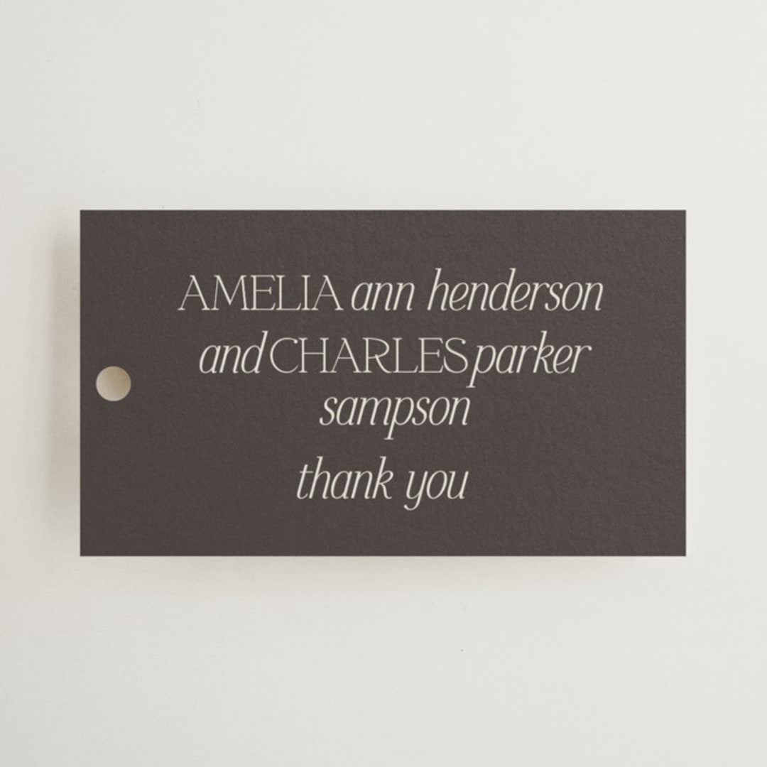 "Modernique" - Wedding Favor Tags in Stone by Ashlee Townsend - Front