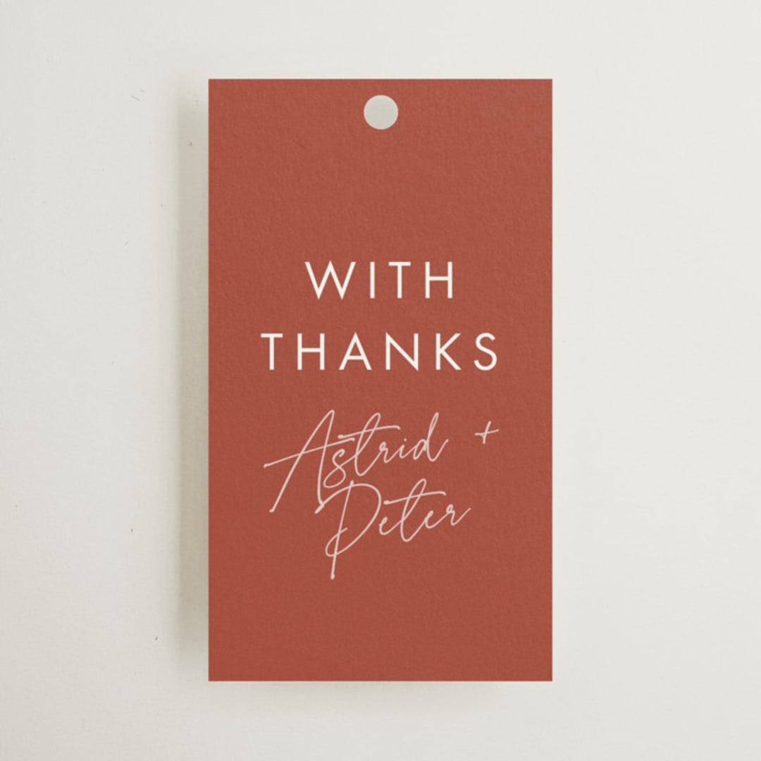 "Jot" - Wedding Favor Tags in Peach Cream by Snow and Ivy - Front