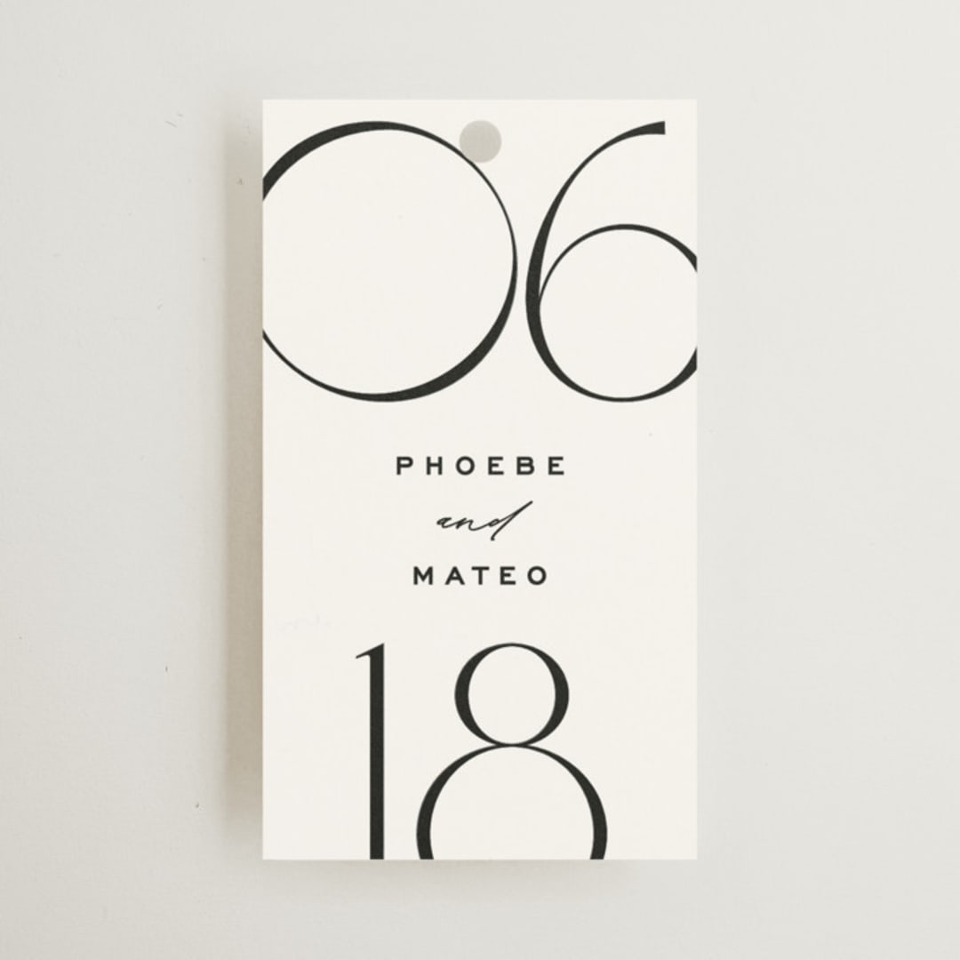 "Numerical" - Wedding Favor Tags in Lily by Owl and Toad - Front