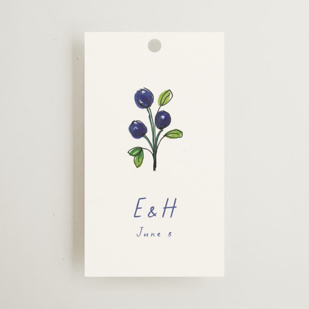 "Blue Bells" - Wedding Favor Tags in Cornflower by Mere Paper - Front