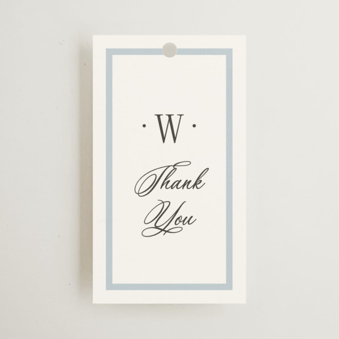 "Dotted Classic" - Wedding Favor Tags in Hydrangea by Carolyn MacLaren - Front